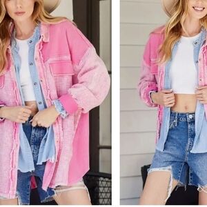 TC Pink and Light Blue Button-Down Shirt